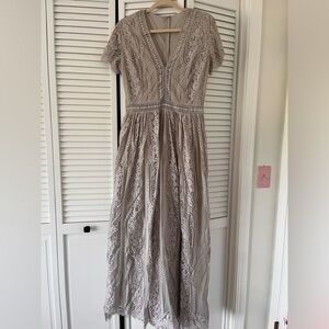 Women’s V Neck Floral Lace Dress